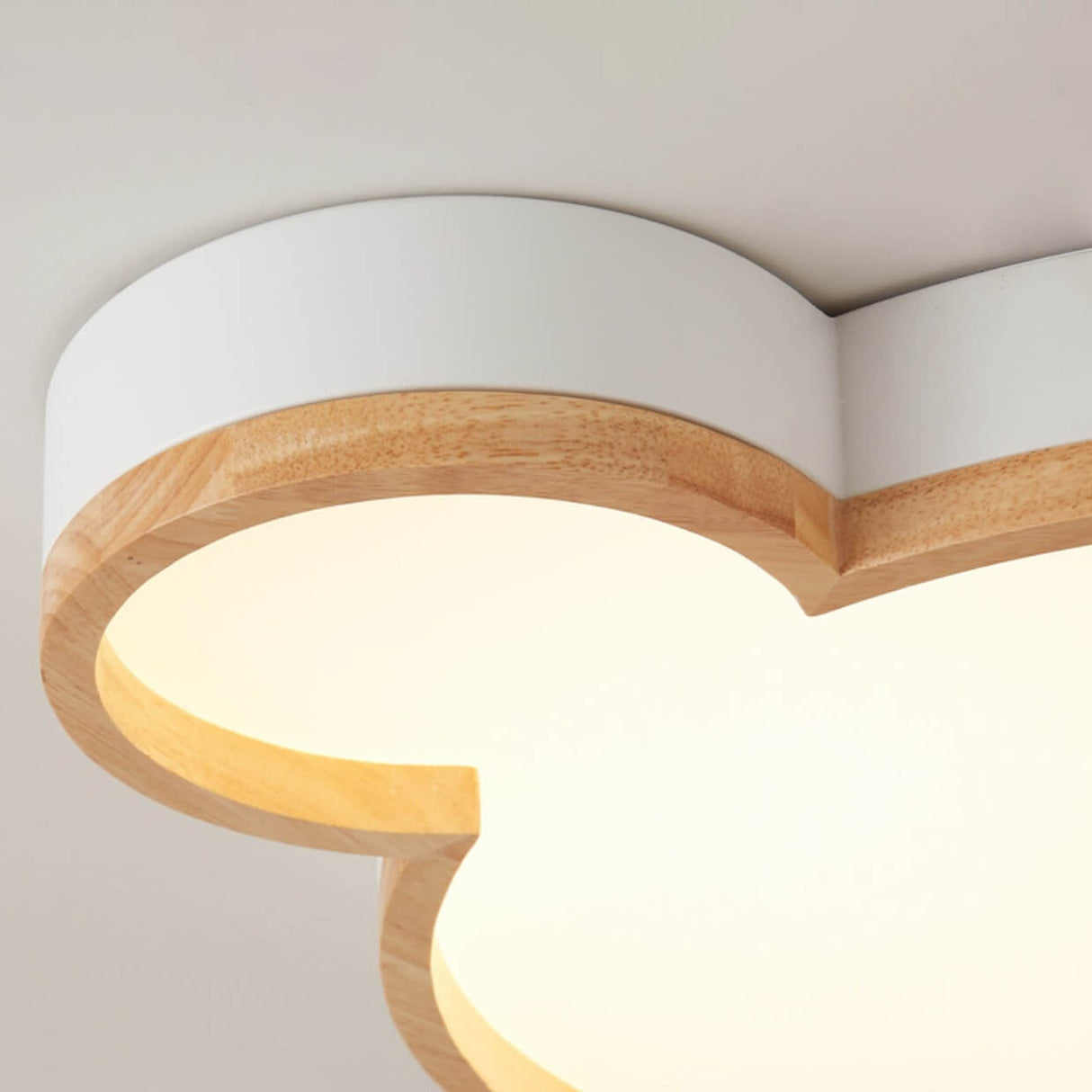 Nordic Wood Bear-Shaped LED Flush Mount Ceiling Light for Kids