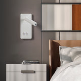 Nordic Minimalist Square LED Reading Wall Sconce with Rotatable Spotlight