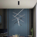 Nordic Luxury LED Chandelier in Iron & Aluminum with Geometric Line Design