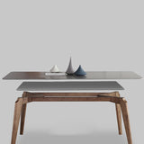 Nordic Contemporary Rectangular Ash Wood Slab Dining Table & Chairs Set - Seats 4-6