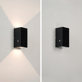 Sleek Black Rectangular Solar LED Outdoor Wall Light — Die-Cast Aluminum