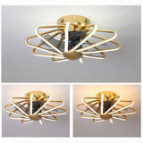 Nordic Cage-Style LED Ceiling Fan Light, Semi-Flush Mount Fixture