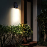 Modern Minimalist Solar LED Wall Sconce - Rectangular-Trapezoidal Design, ABS/PC Housing, Outdoor Garden Lamp