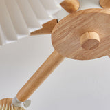Nordic Wood Pleated Shade Semi-Flush Mount Ceiling Light — 3/6/8-Light Configuration