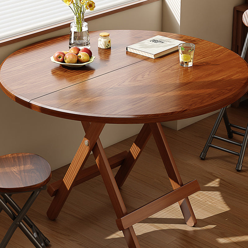 Sleek Contemporary Scandinavian Round Dining Table with MDF Top and Steel Base — Seats 4