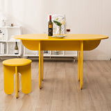 Sleek Modern Minimalist Oval Density-Plate Dining Table & Chair Set for Dining Room