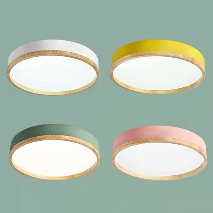 Elegant Macaron-Style Round Acrylic LED Flush-Mount Ceiling Light