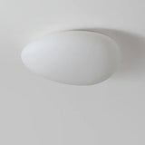 Nordic Minimalist Cobblestone PE Lampshade LED Flush-Mount Ceiling Light, Modern & Energy-Efficient