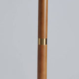 Japanese Vintage Flower Floor Lamp - Solid Wood & Iron with Fabric Shade, 1-Light Standing Lamp