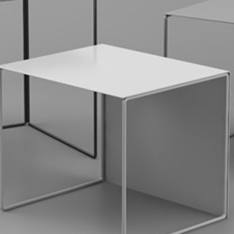 Sleek Modern Minimalist Square Iron Nesting Side Table for Living Room