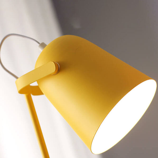 Nordic Macaron-Colored Iron Bucket Table Lamp with Creative 1-Light Design