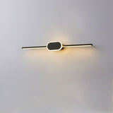 Sleek Modern Minimalist Long-Strip Oval-Base Vanity LED Wall Sconce Lamp