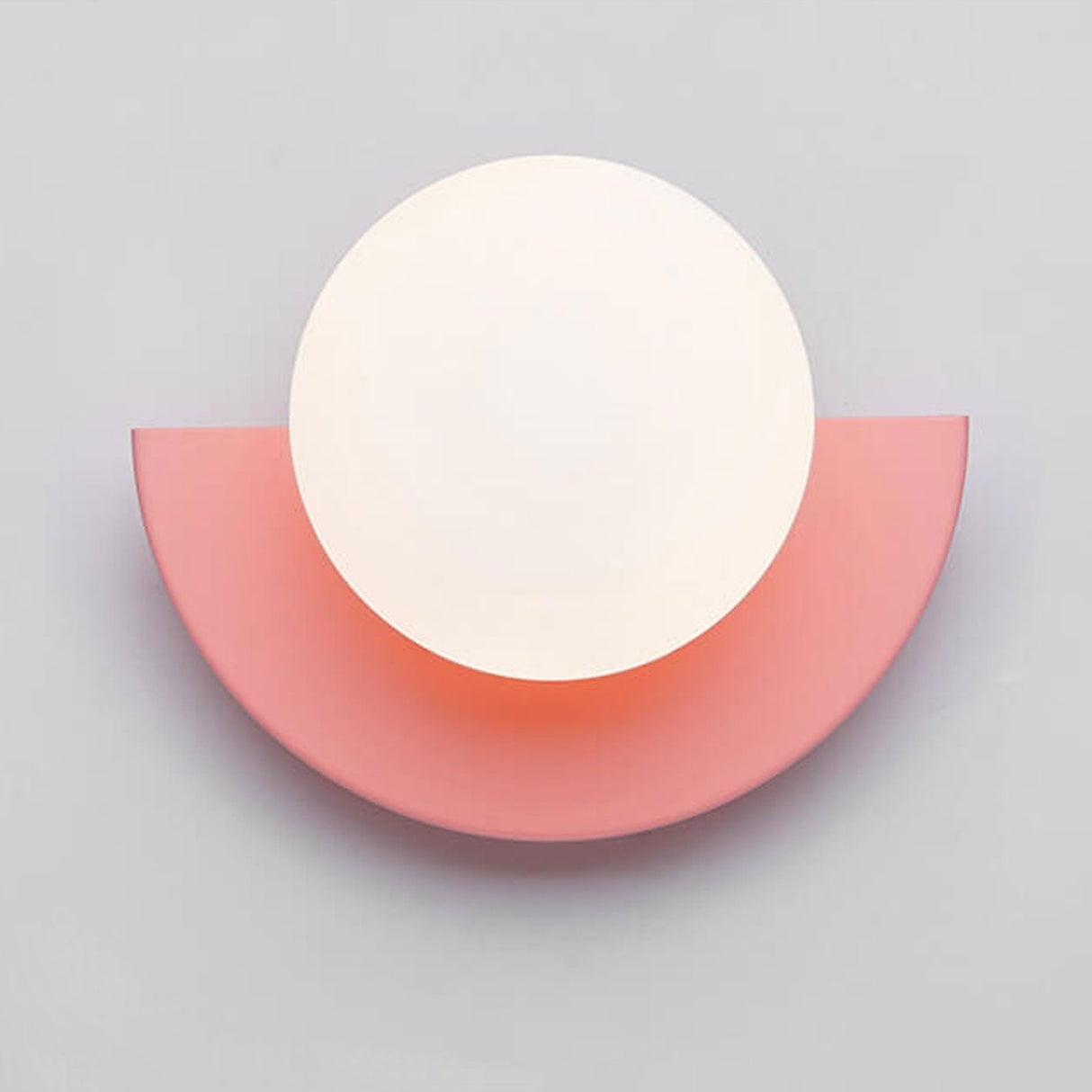 Modern Minimalist Glass Sphere Wall Sconce Lamp with Colorful Semicircle Design - 1-Light