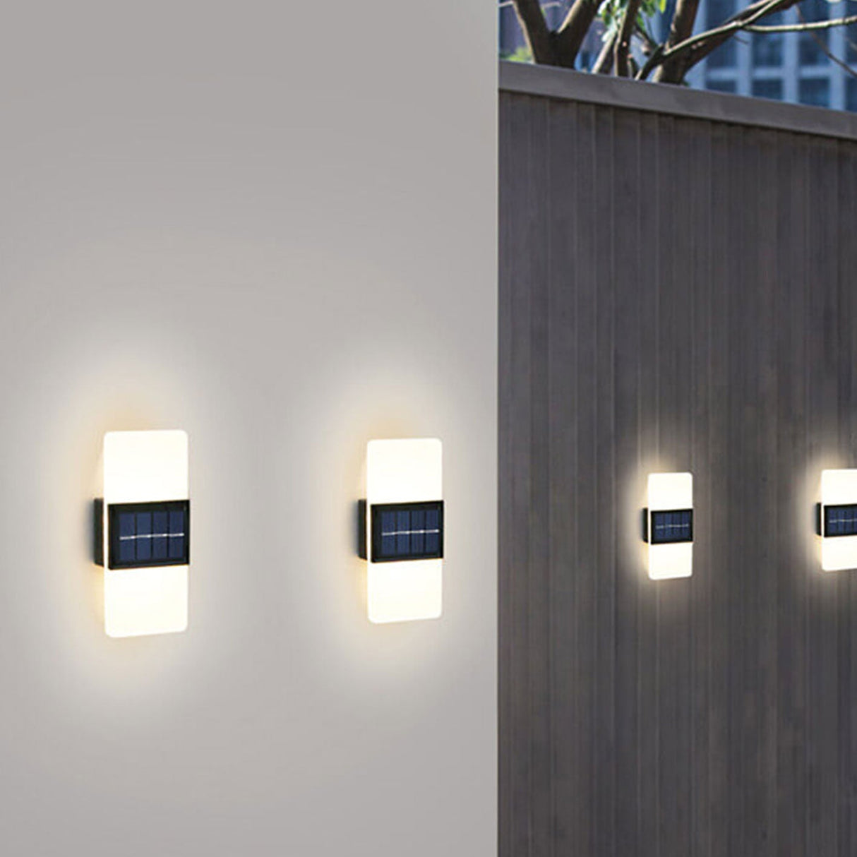 Courtyard Waterproof Acrylic LED Solar Wall Sconce Lamp - Modern Outdoor Lighting