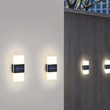 Courtyard Waterproof Acrylic LED Solar Wall Sconce Lamp - Modern Outdoor Lighting