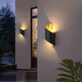 Sleek Modern Outdoor Aluminum LED Wall Sconce with Curved Column - Waterproof