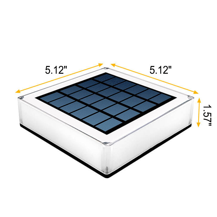 Modern Solar Flat-Square Fence Post Light - Waterproof Landscape Lighting
