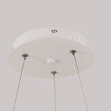 Japanese Minimalist Log-Circle Island LED Chandelier