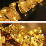 Christmas LED Copper Wire Ribbon Lights - Bow-Tie Style Flexible String Lights for Festive Decor, Props, and Holiday Cheer