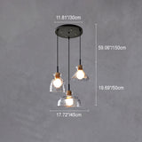 Nordic Clear Rippled Glass 1-Light Pendant Light with Shade