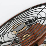 Nordic Industrial Wrought Iron Cylinder 4-Light Flush-Mount Ceiling Light with Hidden Fan