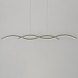 Nordic Minimalist Long-Strip Wave LED Island Light Chandelier – Sleek Modern Pendant Lighting