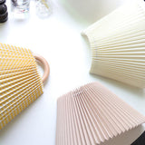 Sleek Contemporary Solid Wood Pleated Semi-Circle 1-Light Wall Sconce Lamp