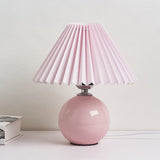 Sleek Nordic Minimalist Ceramic Pleated 1-Light Table Lamp
