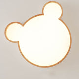 Nordic Wood Bear-Shaped LED Flush Mount Ceiling Light for Kids