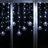 Snowflake LED String Lights with Remote Control – Blinking Ice-Blue Decorative Lighting