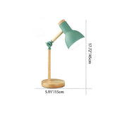 Nordic Contemporary Iron Table Lamp with Semi-Circular Shade and Wooden Base – 1-Light, Ideal for Study