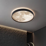 Nordic Moon Round LED Flush Mount Ceiling Light — Creative Minimalist Design with Soft Ambient Glow