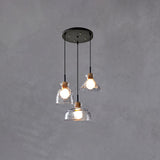 Nordic Clear Rippled Glass 1-Light Pendant Light with Shade