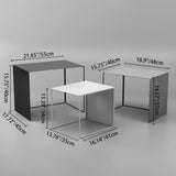 Sleek Modern Minimalist Square Iron Nesting Side Table for Living Room