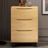 Traditional Japanese-Style Rectangular Nightstand with Rubber Wood & Metal – 2/3-Drawer Bedside Table