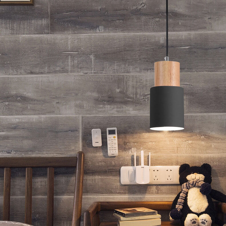 Nordic Macaron Aluminum Cylinder 1-Light LED Pendant Light