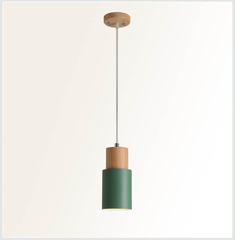 Nordic Macaron Aluminum Cylinder 1-Light LED Pendant Light