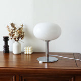 Elegant Nordic Vintage Cream Round Glass 1-Light Table Lamp