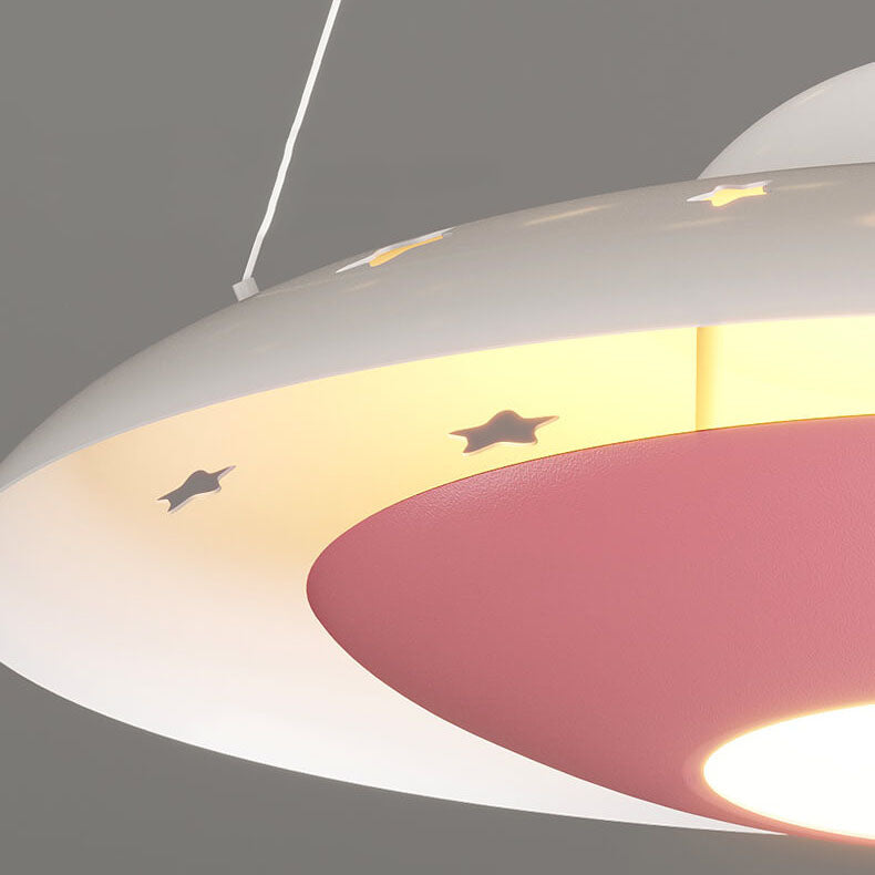 Modern Creative Flying Saucer LED Chandelier for Kids — Space Astronaut Theme