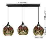 Modern Creative 3D Colorful Fireworks Glass Dome Island Light Chandelier - 2/3-Light