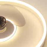 Nordic Minimalist Round Hidden-LED Flush-Mount Ceiling Fan Light