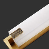 Elegant Modern-Transitional Rectangular Copper-Marble LED Outdoor Wall Sconce Lamp for Patio