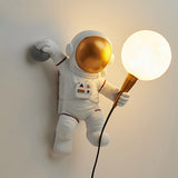 Creative Contemporary Cartoon Astronaut Wall Sconce - 1-Light Bedroom Lamp (Resin & ABS)