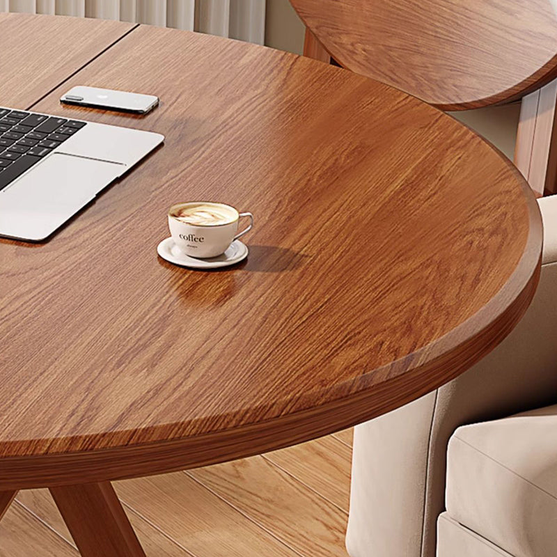 Sleek Contemporary Scandinavian Round Dining Table with MDF Top and Steel Base — Seats 4