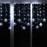 Snowflake LED String Lights with Remote Control – Blinking Ice-Blue Decorative Lighting