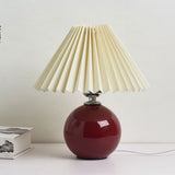 Sleek Nordic Minimalist Ceramic Pleated 1-Light Table Lamp