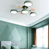 Contemporary Scandinavian LED Ceiling Light with Round Molecule Branch Design, Semi-Flush Mount for Living Room