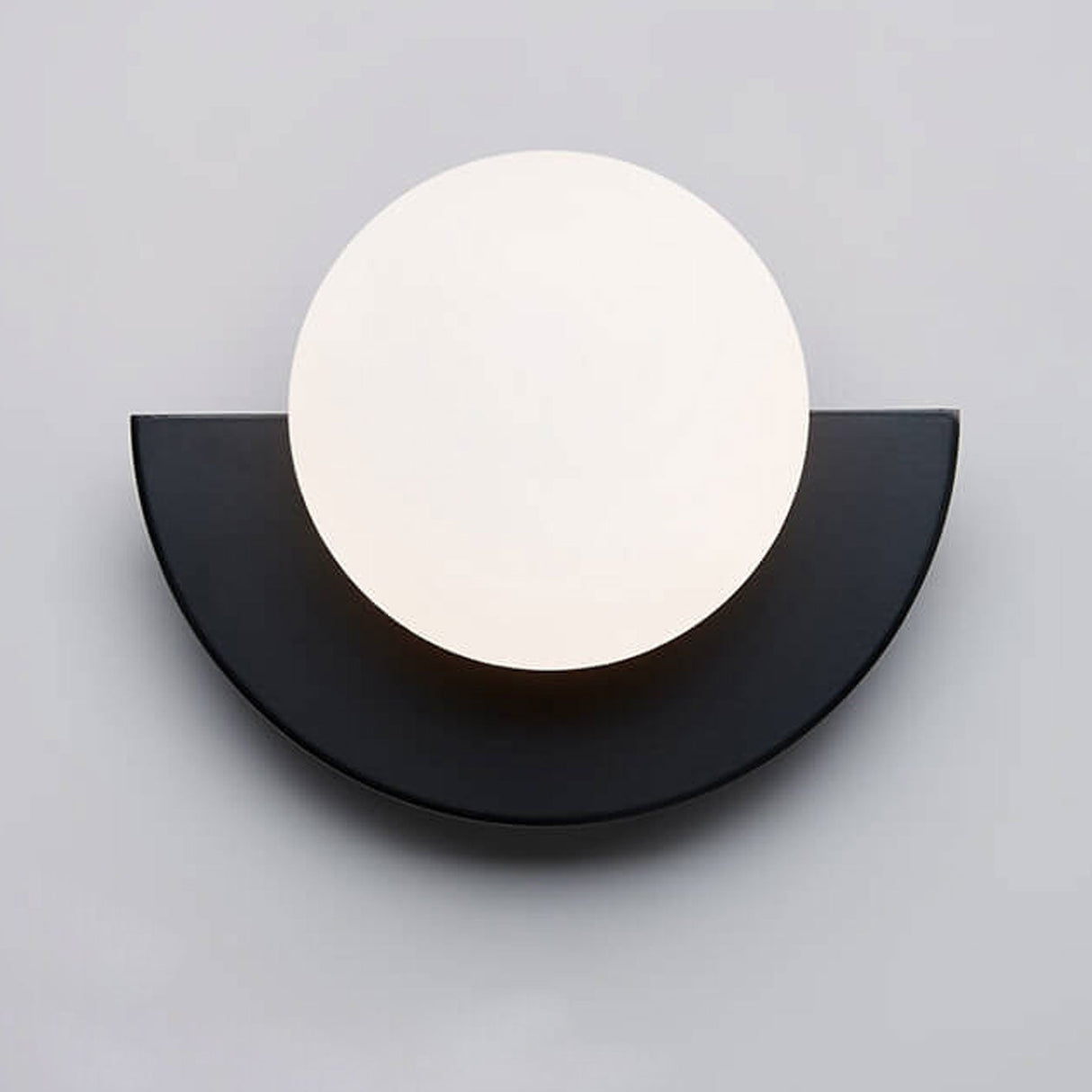 Modern Minimalist Glass Sphere Wall Sconce Lamp with Colorful Semicircle Design - 1-Light