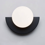 Modern Minimalist Glass Sphere Wall Sconce Lamp with Colorful Semicircle Design - 1-Light