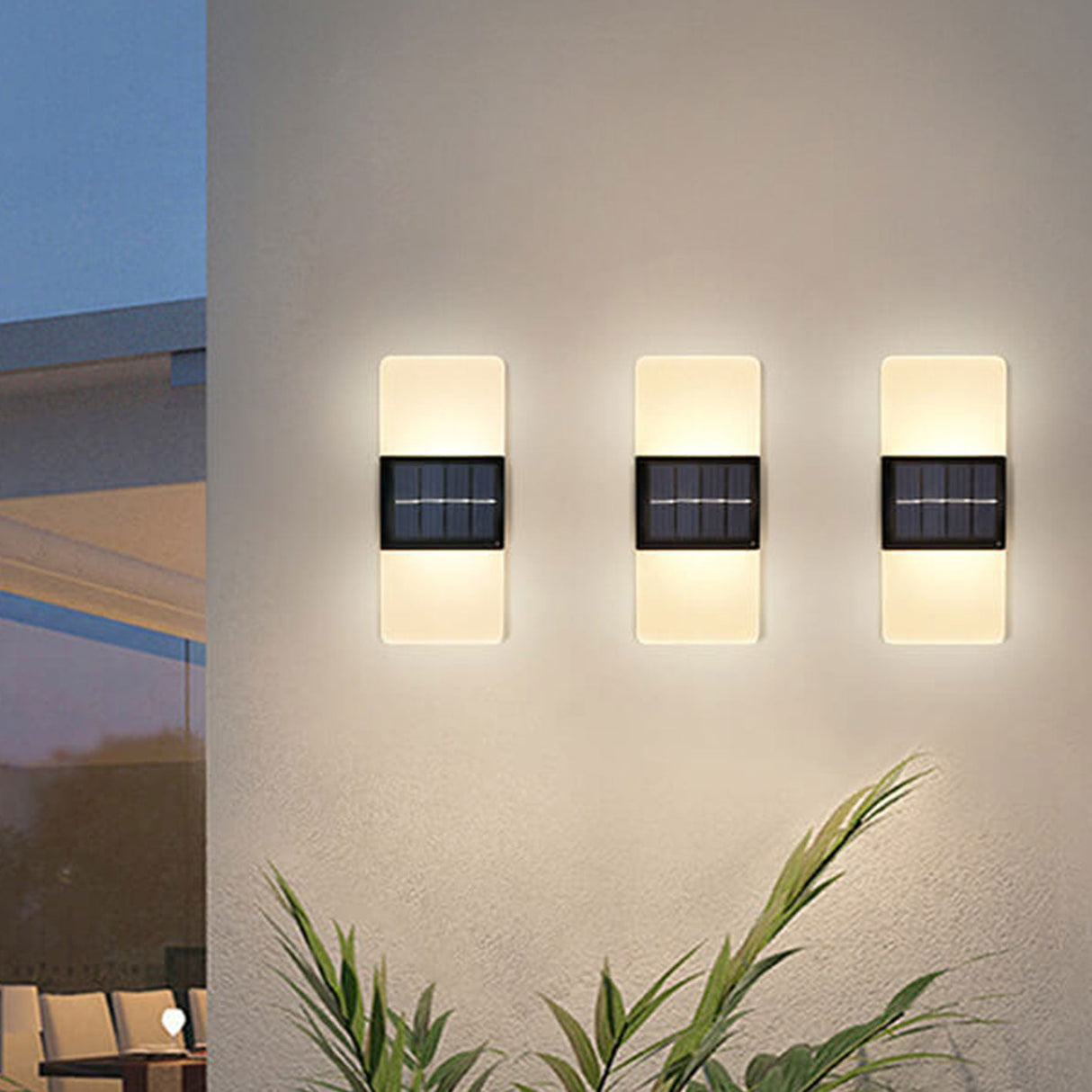 Courtyard Waterproof Acrylic LED Solar Wall Sconce Lamp - Modern Outdoor Lighting